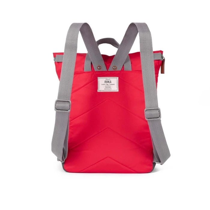 Mochila Roka London Canfield B Pequeña Sostenible Nylon Rojo (Mars Red) 4 Mochila Roka London Canfield B Pequeña Sostenible Nylon Rojo (Mars Red) - Imagen 2