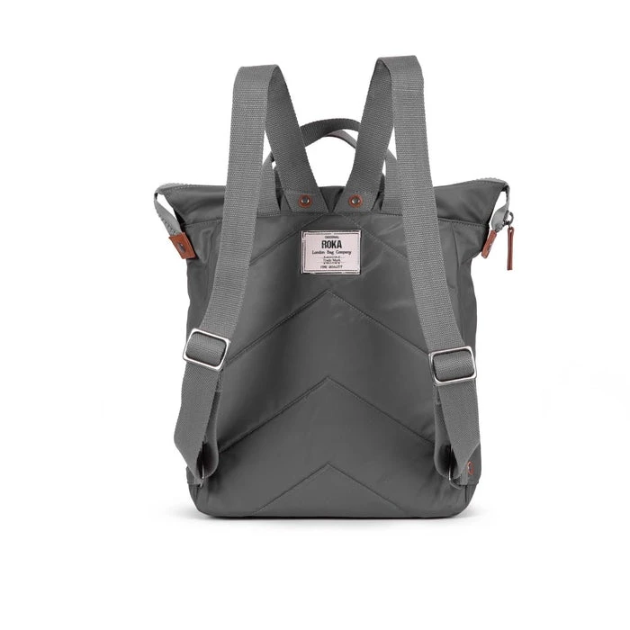 Mochila Roka London Bantry B Mediana Sostenible Nylon Gris (Grafito) 4 Mochila Roka London Bantry B Mediana Sostenible Nylon Gris (Grafito) - Imagen 2