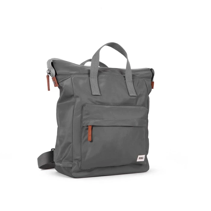 Mochila Roka London Bantry B Mediana Sostenible Nylon Gris (Grafito) 7 Mochila Roka London Bantry B Mediana Sostenible Nylon Gris (Grafito) - Imagen 5