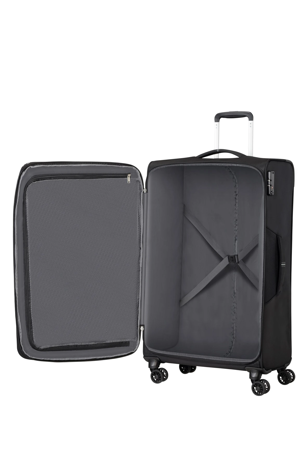 American Tourister Maleta Grande 79 Cm 4R Exp. A.T. Crosstrack Negro (Black-Grey) 4 American Tourister Maleta Grande 79 Cm 4R Exp. A.T. Crosstrack Negro (Black-Grey) - Imagen 2